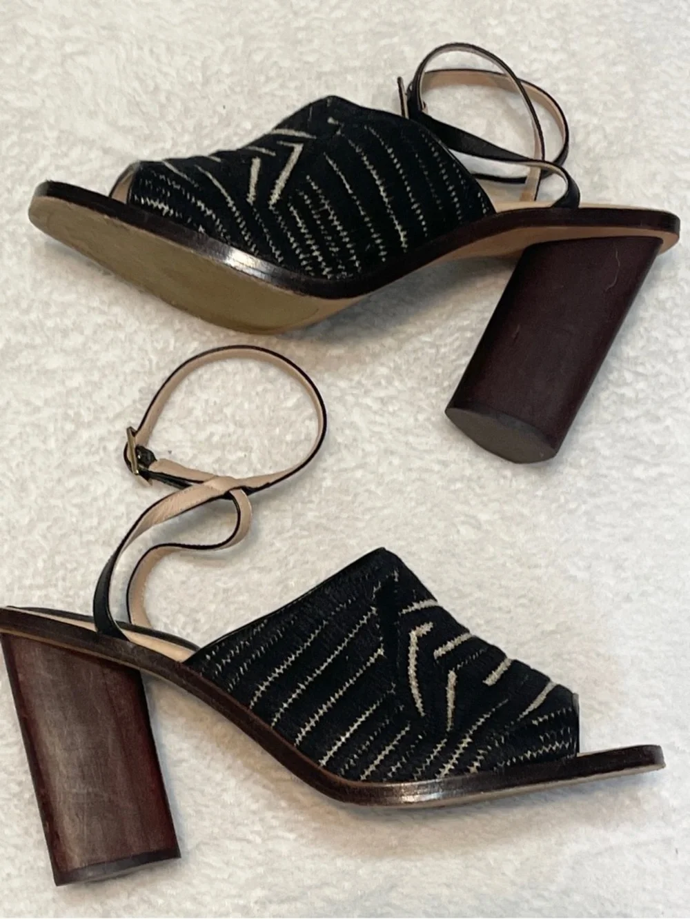 AD & Daughters Haddix Chunky Peep Toe‎ Ankle Strap Summer Boho Heel Sandal 9